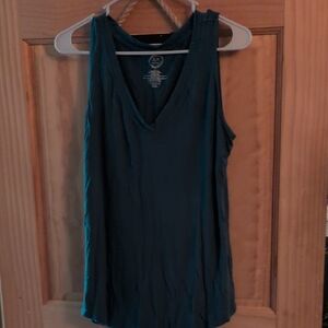 Teal Sleeveless V-Neck Top